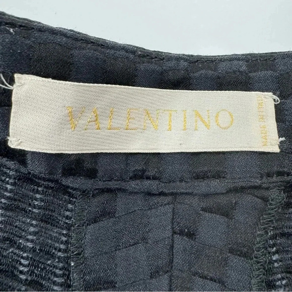 VALENTINO Silk Blend Black Checkers Pant Size 4 - Picture 2 of 7